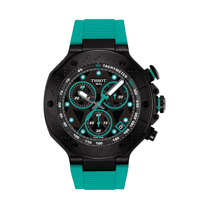 Tissot Chronograph T-Race Chronograph T1414173705101, Herren, Edelstahl, Armband: Silikon, Quarz, analog