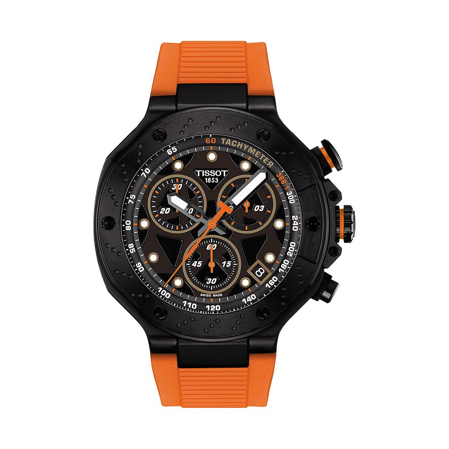 Tissot Chronograph T-Race Chronograph T1414173705102, Herren, Edelstahl, Armband: Silikon, Quarz, analog