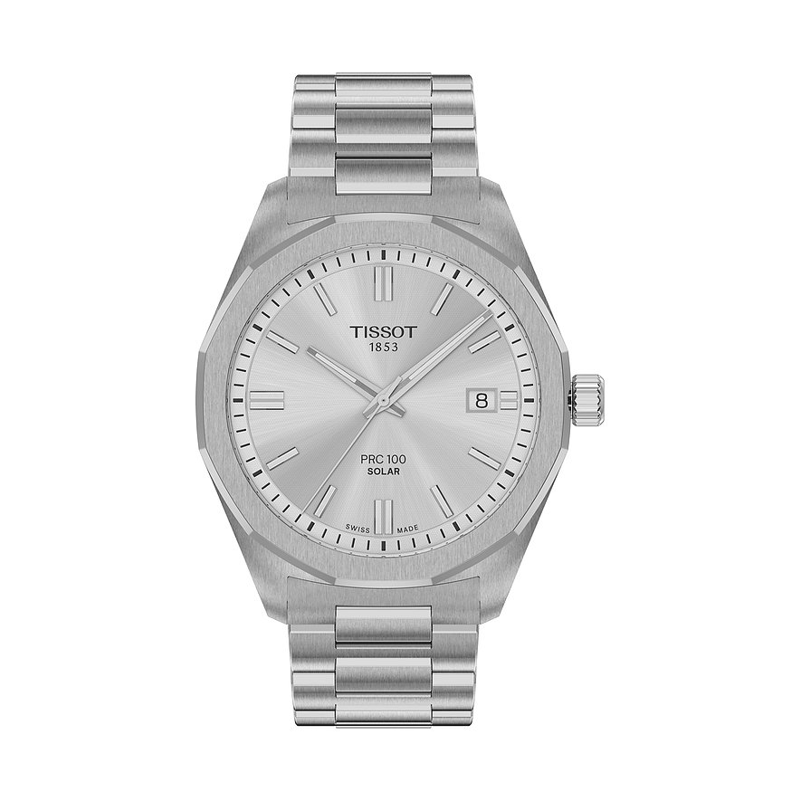 Tissot Herrenuhr PRC 100 Solar T1514221103100, Herren, Edelstahl, Armband: Edelstahl, Solar, analog