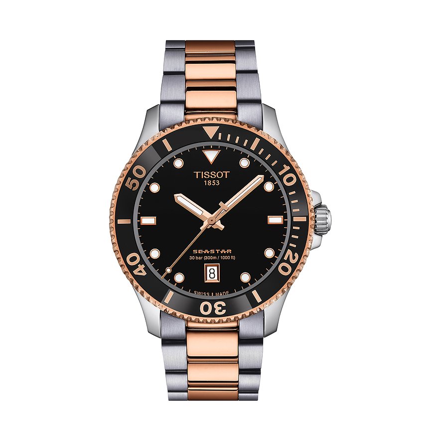 Tissot Unisexuhr Seastar 1000 T1204102205101, Unisex, Roségold, Armband: Edelstahl, PVD beschichtet, Quarz, analog