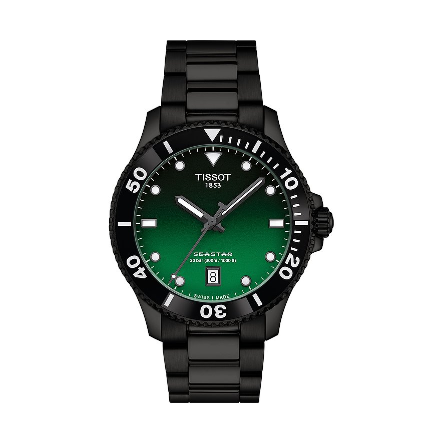 Tissot Unisexuhr Seastar 1000 T1204103309100, Unisex, Edelstahl, Armband: Edelstahl, PVD beschichtet, Quarz, analog