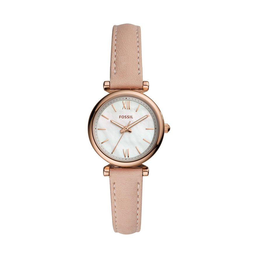 2. Chance - Fossil Damenuhr ES4699, Damen, Edelstahl, Armband: Leder, Quarz, analog