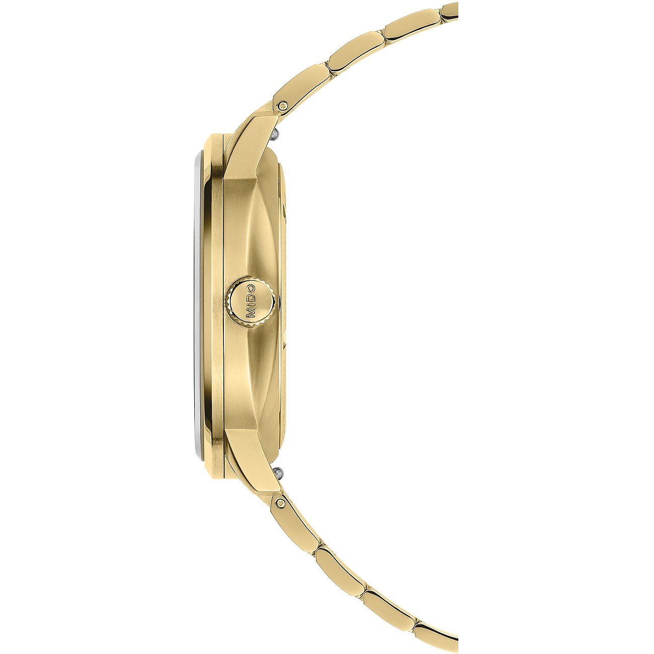 Mido Herrenuhr mit Edelstahlgehäuse, goldfarben, analog.