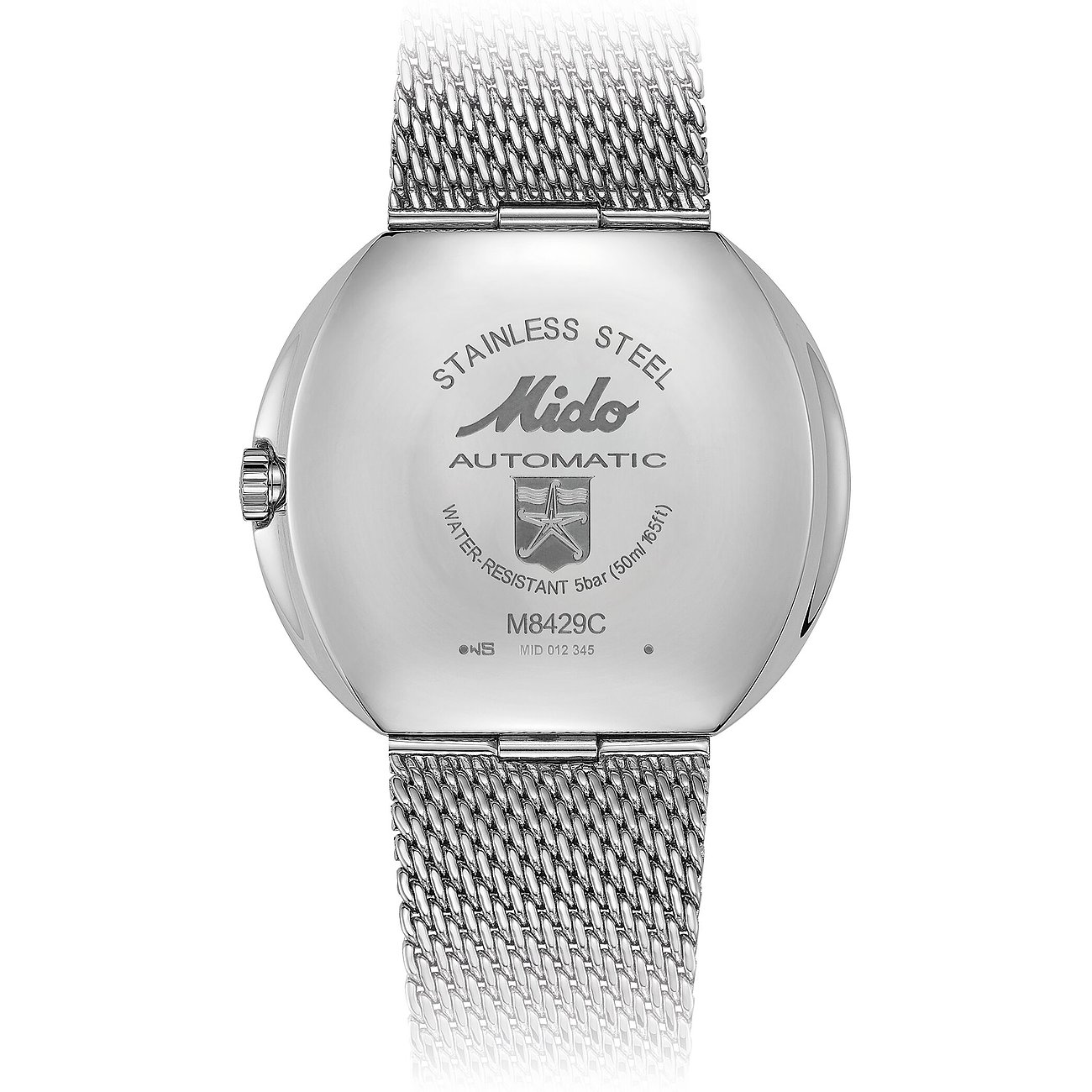 Mido Unisexuhr aus Edelstahl mit Mesh-Armband.