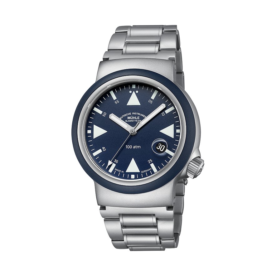 Mühle-Glashütte Herrenuhr S.A.R. Rescue-Timer M1-41-02-MB-II, Herren, Edelstahl, Armband: Edelstahl, Automatik, analog