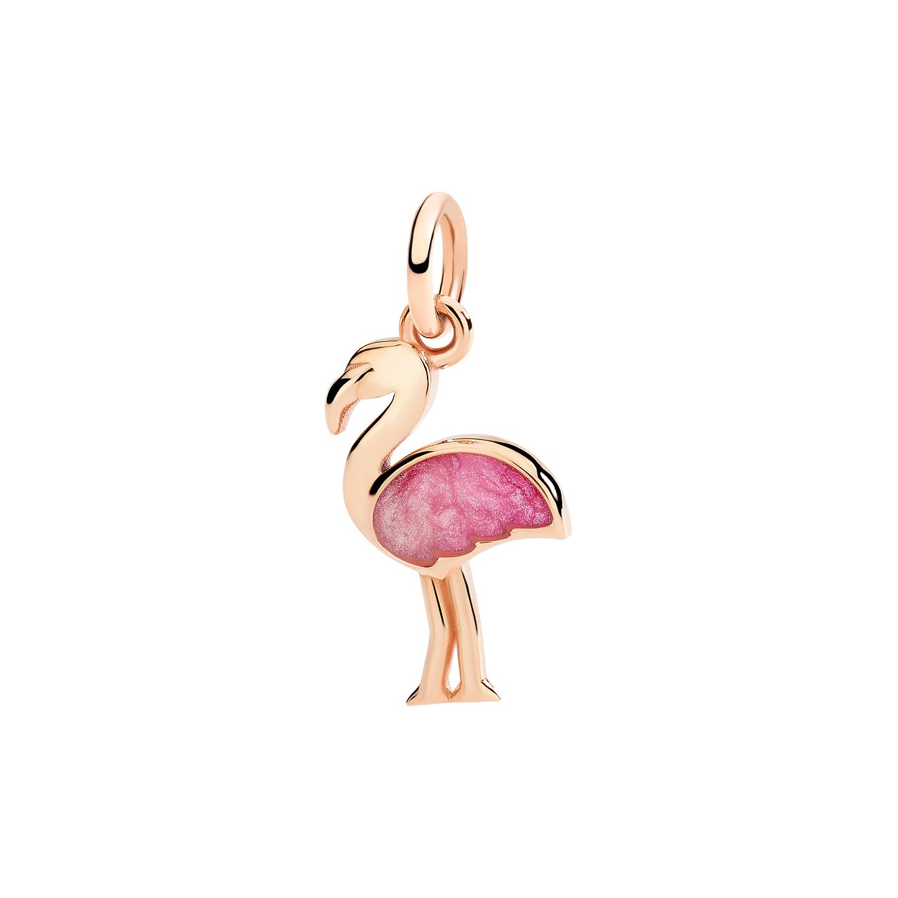 DoDo hanger van 375 roségoud met roze emaille.