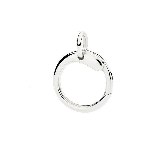 DoDo Anhänger aus 925er Silber, rund, mit Karabinerverschluss.