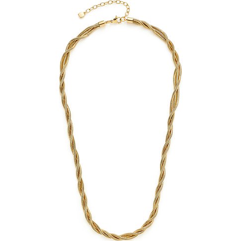 Leonardo Halsschmuck aus Edelstahl, goldfarben, mit geflochtenem Design.