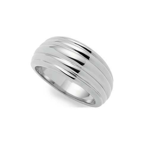 Anello Leonardo in acciaio inossidabile con design scanalato.