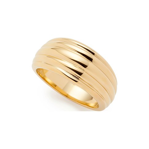 Anello Leonardo in acciaio inossidabile con design scanalato.