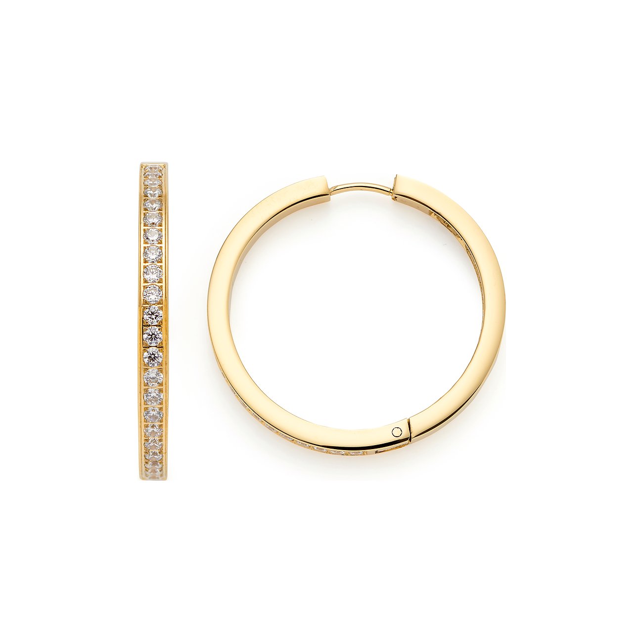 Leonardo Ohrringe aus Edelstahl mit weißen Steinen.