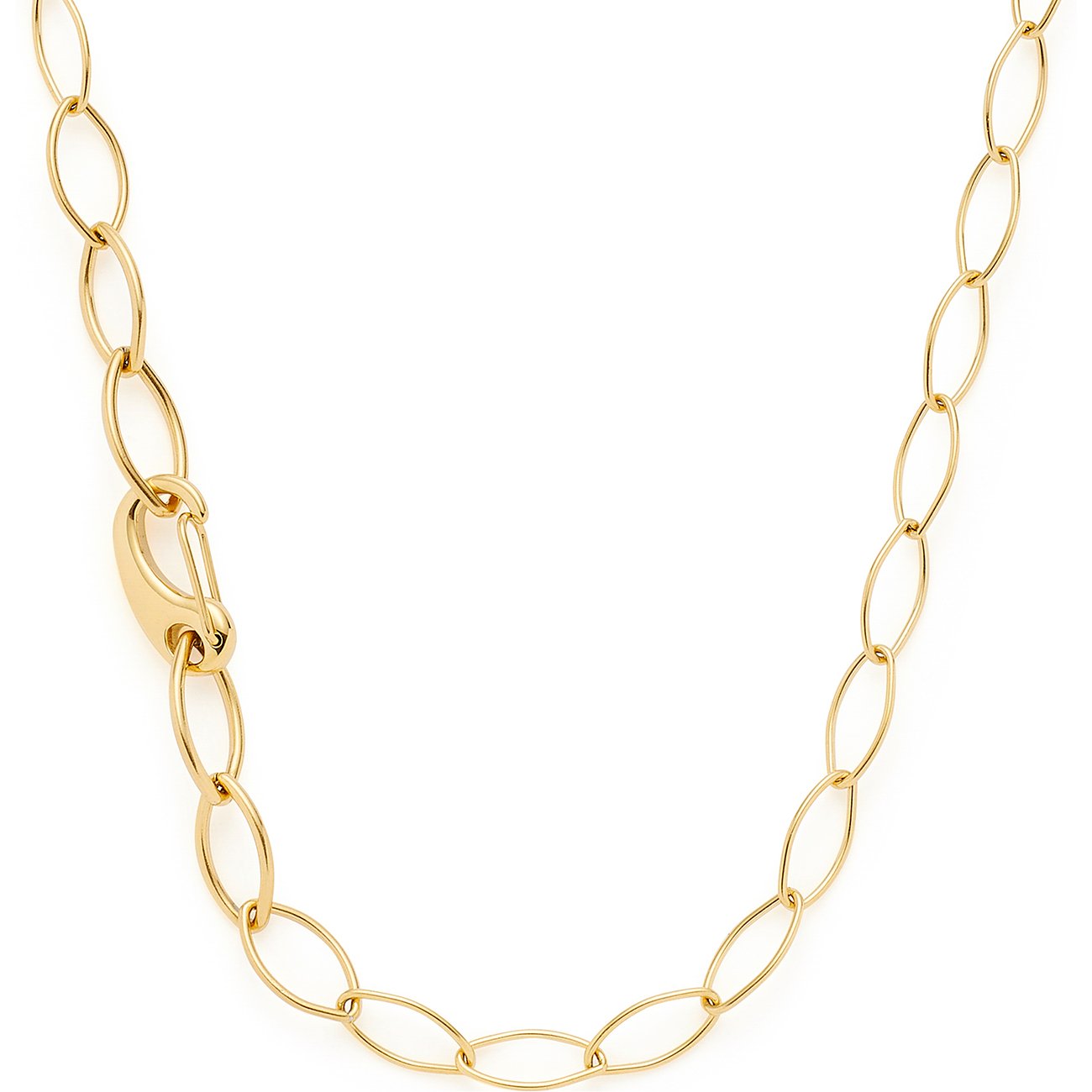 Collana Leonardo in acciaio inossidabile con maglie ovali e chiusura a moschettone.