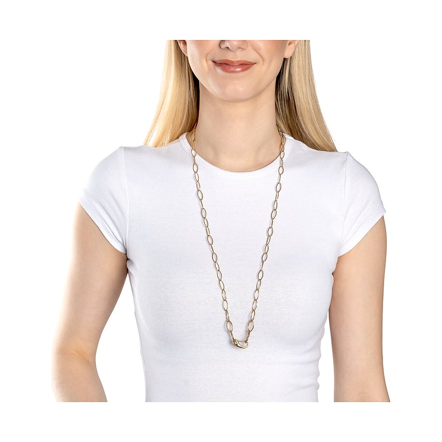 Collana Leonardo in acciaio inossidabile con maglie ovali e chiusura a moschettone.