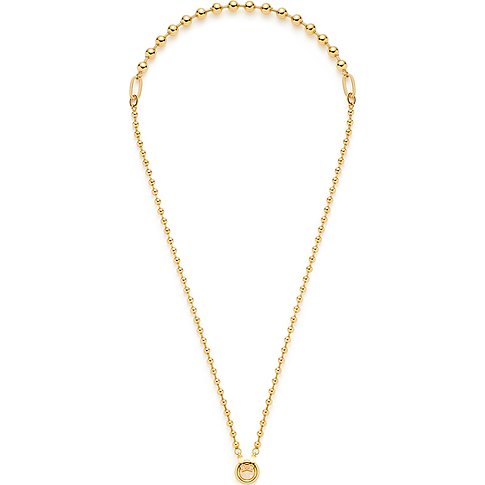 Collana Leonardo in acciaio inossidabile con catena a sfere e ciondolo.