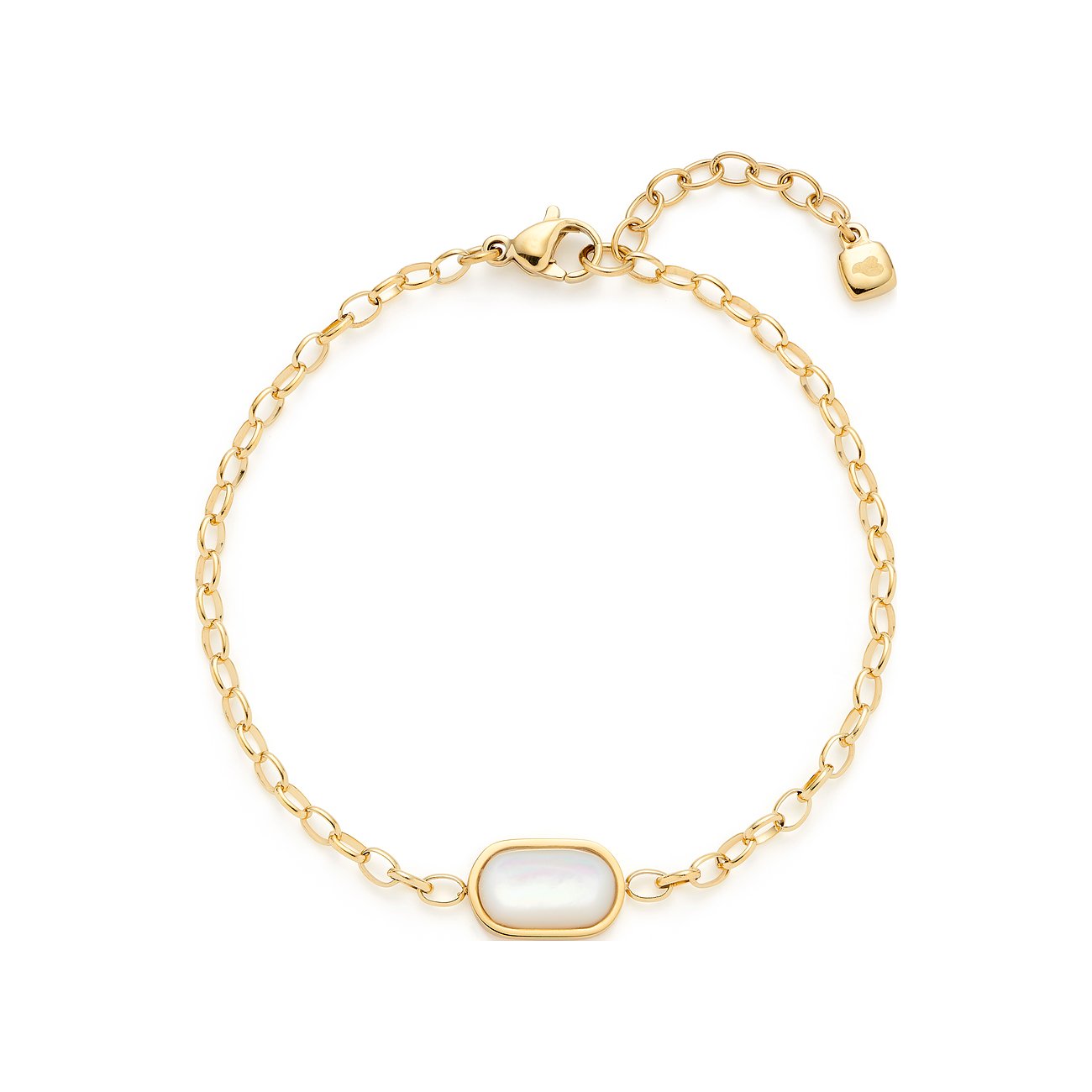 Leonardo Armband aus Edelstahl mit weißem Stein.