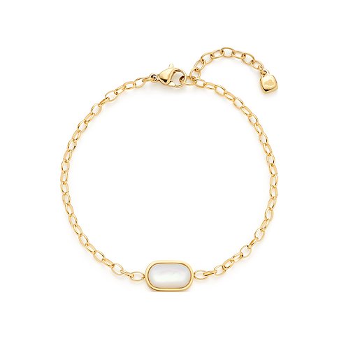 Bracelet Leonardo en acier inoxydable avec pierre blanche.