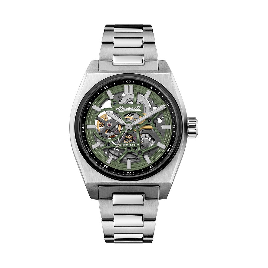 Ingersoll Herrenuhr The Vert I14304, Herren, Edelstahl, Armband: Edelstahl, Automatik, analog