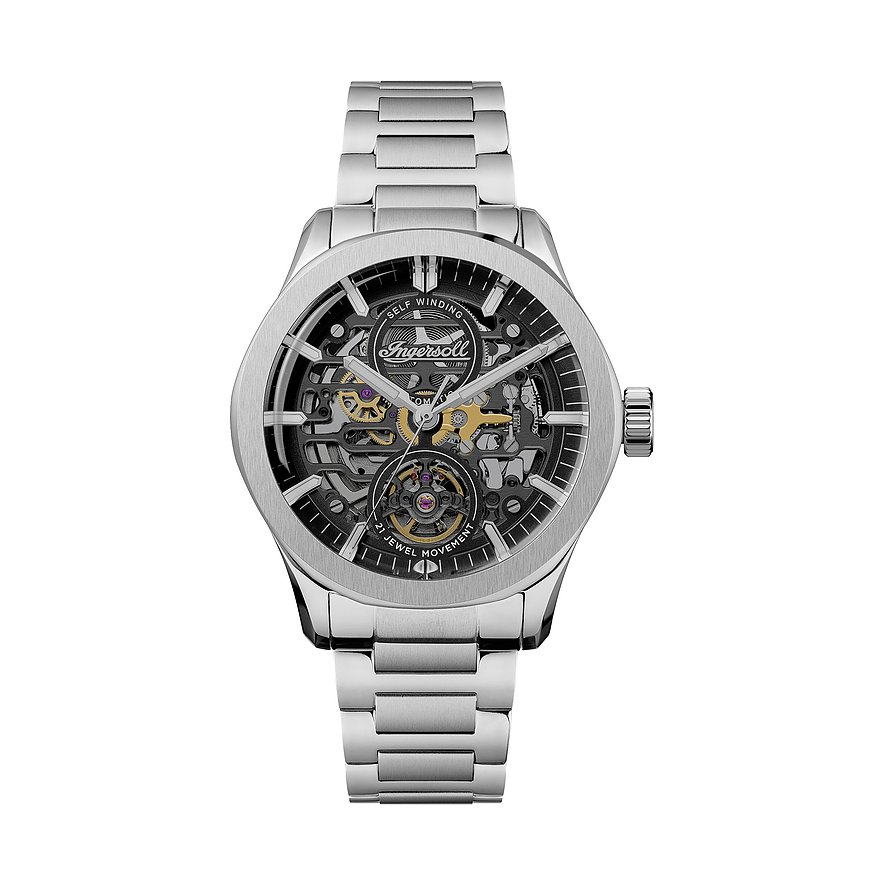 Ingersoll Herrenuhr The Bronc I16701, Herren, Edelstahl, Armband: Edelstahl, Automatik, analog