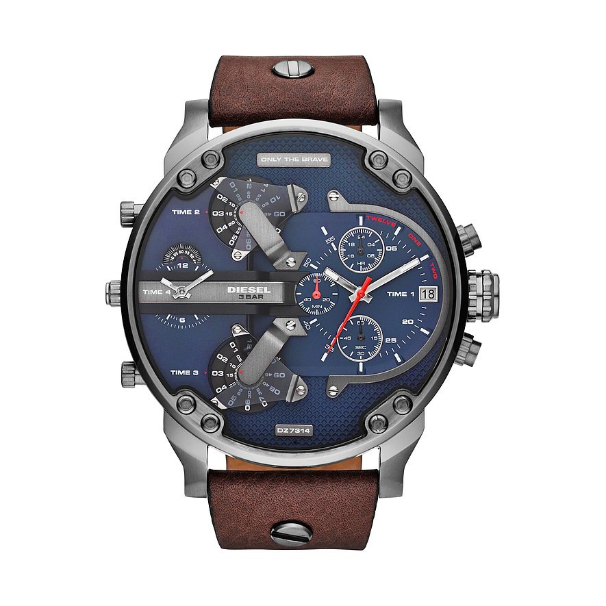 2. Chance - Diesel Chronograph DZ7314, Herren, Edelstahl, Armband: Leder, Quarz, analog