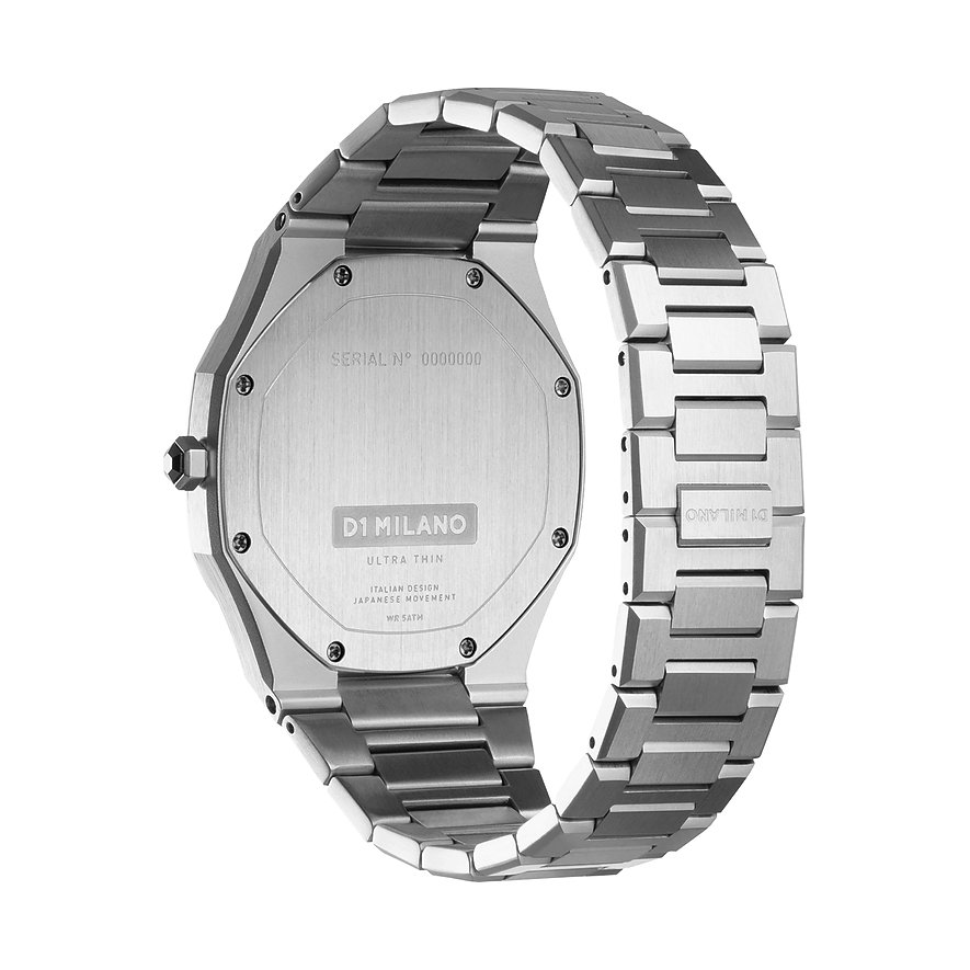 Orologio da uomo D1 Milano in acciaio inossidabile, cassa color argento, cinturino in metallo.