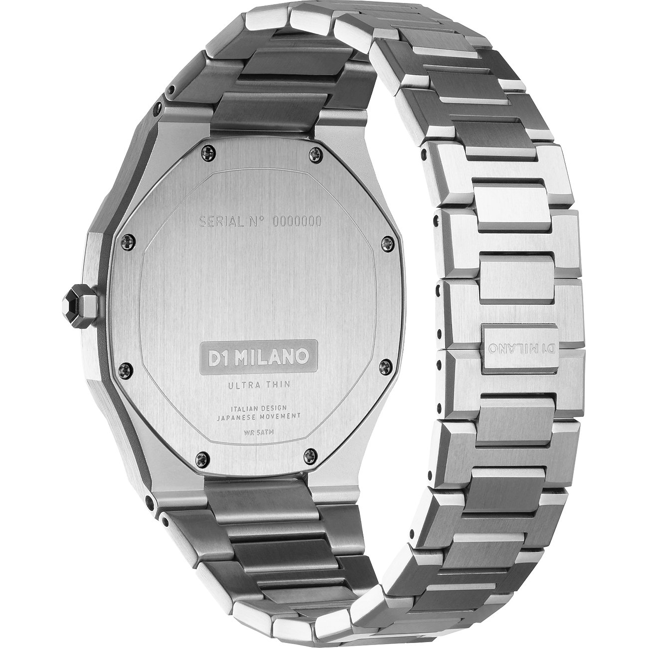 Orologio da uomo D1 Milano in acciaio inossidabile, cassa color argento, cinturino in metallo.