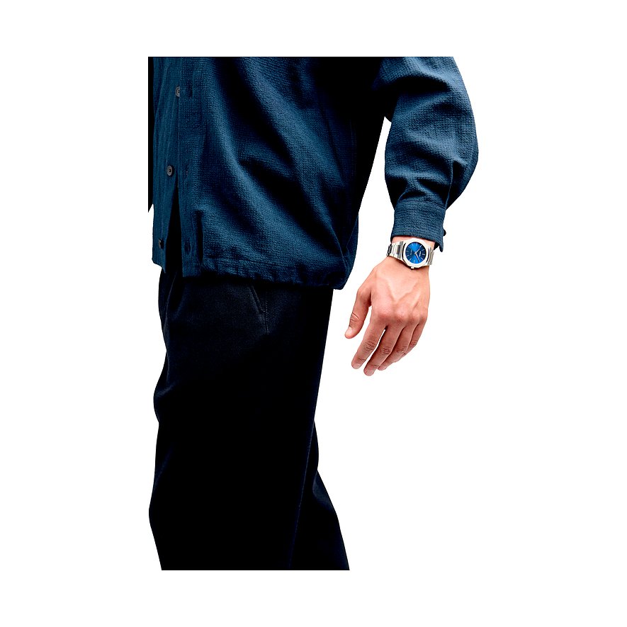 Orologio da uomo D1 Milano con cassa in acciaio inossidabile e quadrante blu.