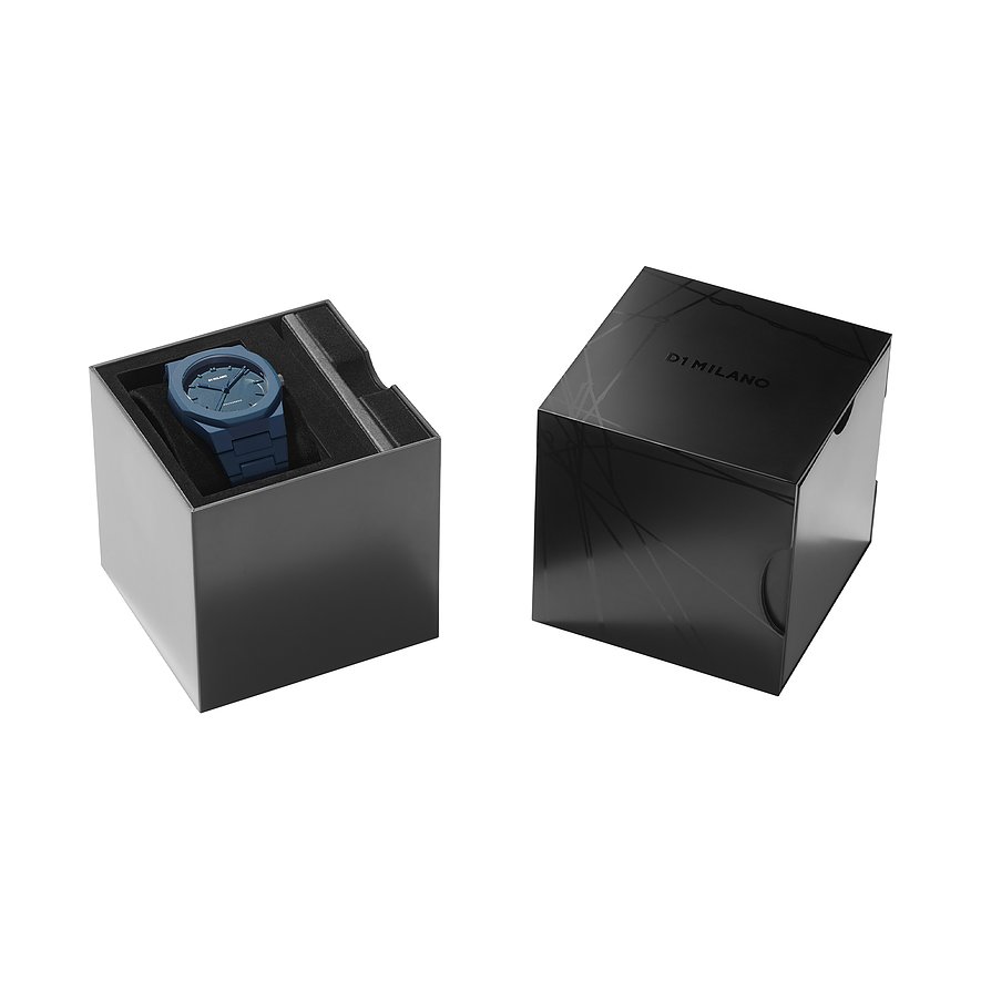 D1 Milano Unisexklocka i polykarbonat, blå, analog med datumvisning.