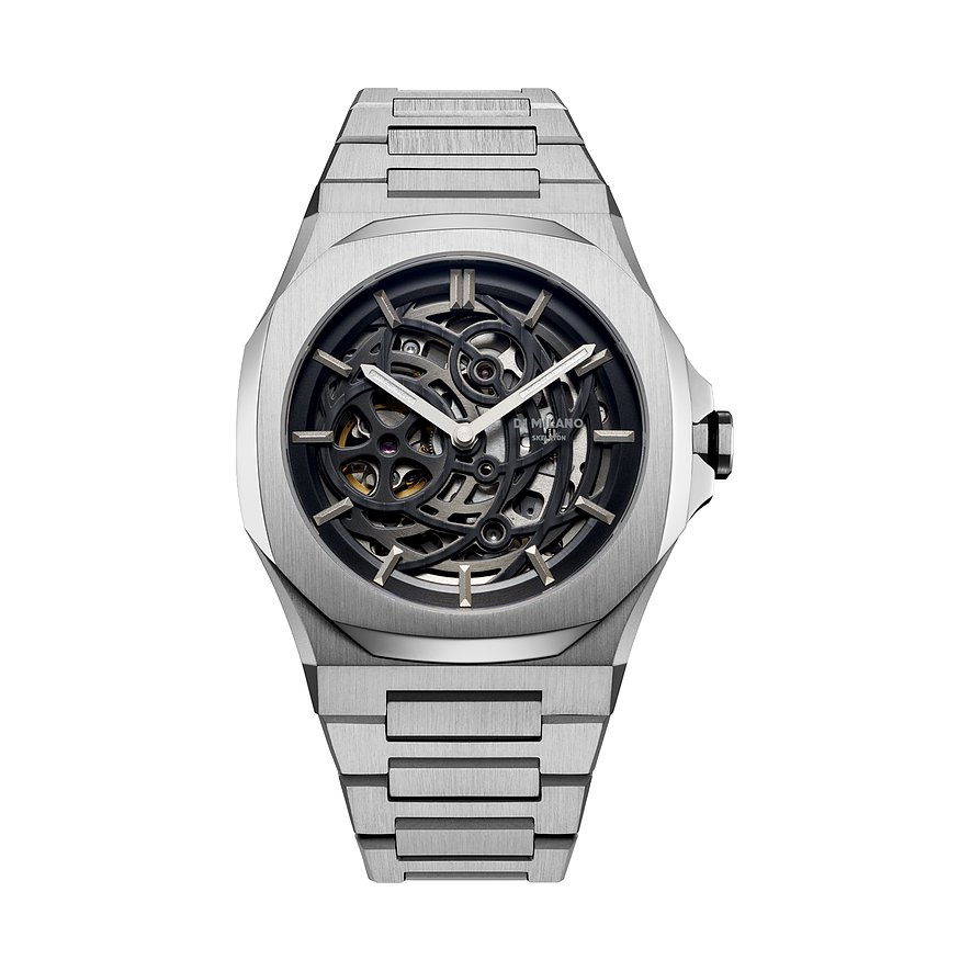D1 Milano Herrenuhr SKBJ10, Herren, Edelstahl, Armband: Edelstahl, Automatik, analog