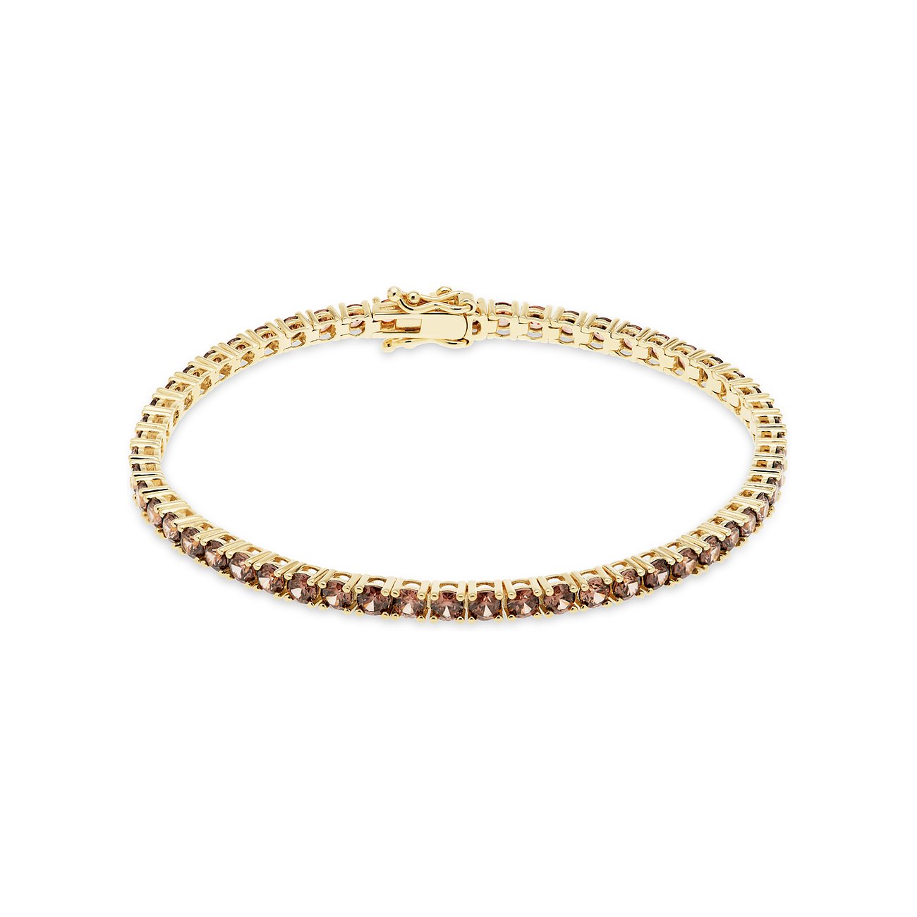 CHRIST Armband aus recyceltem, vergoldetem Silber mit glänzenden Zirkonia-Farbsteinen.