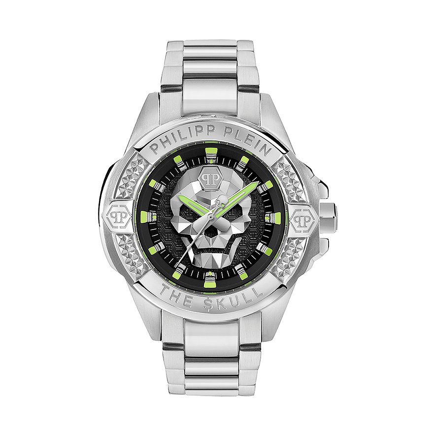 Philipp Plein Herrenuhr The Skull PWAAA2725, Herren, Edelstahl, Armband: Edelstahl, Quarz, analog