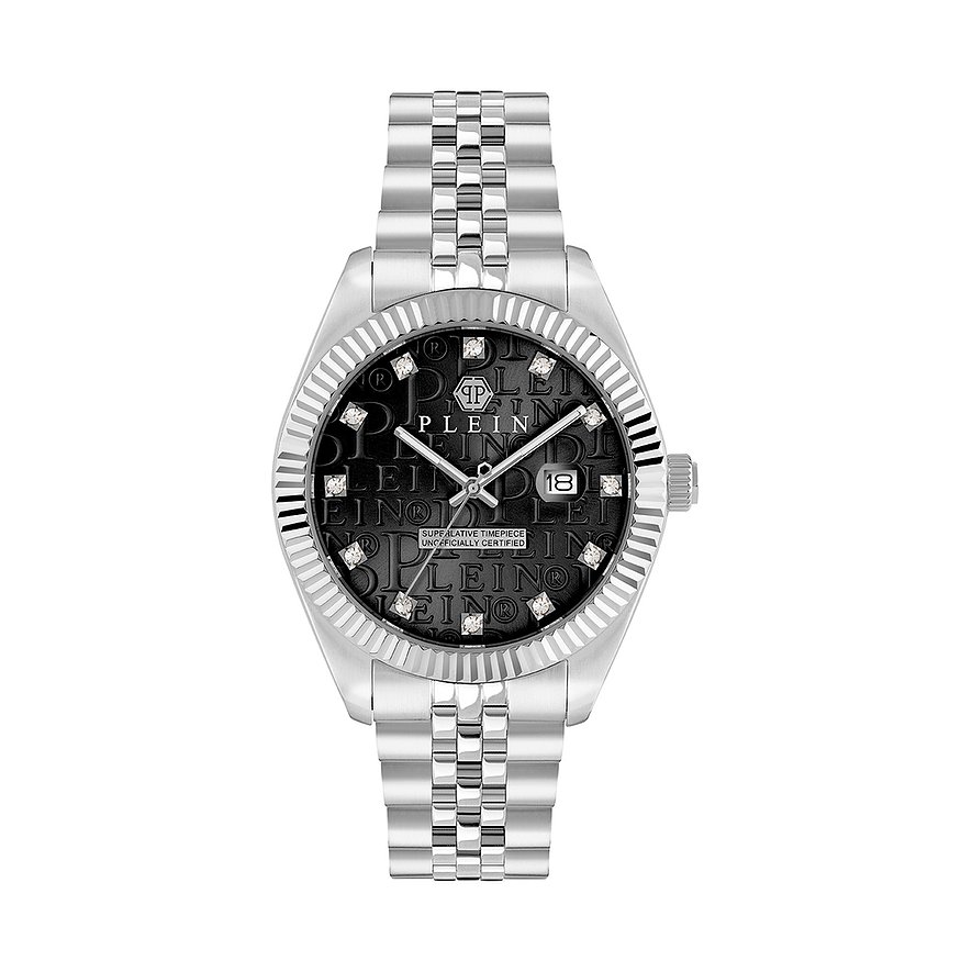 Philipp Plein Herrenuhr Date Superlative Gent PWMFA0125, Herren, Edelstahl, Armband: Edelstahl, Quarz, analog