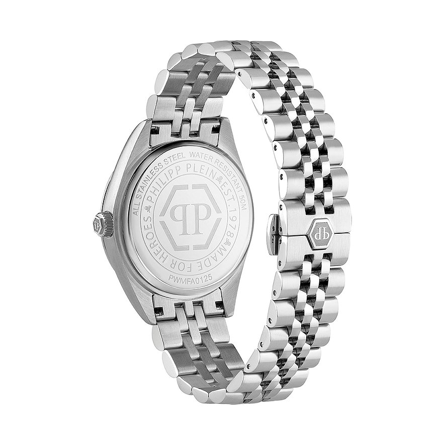 Philipp Plein Herrenuhr mit Edelstahlgehäuse und Gliederarmband.