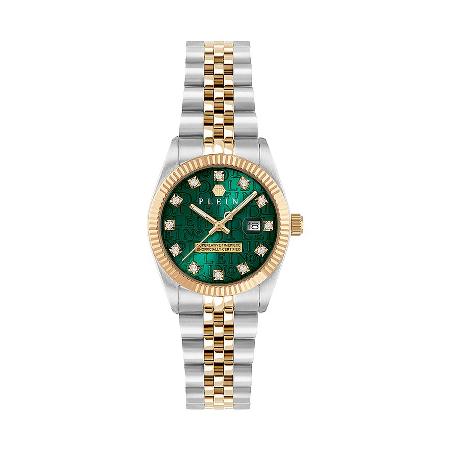 Philipp Plein Damenuhr Date Superlative PWNFA0325, Damen, Edelstahl, Armband: Edelstahl, Quarz, analog