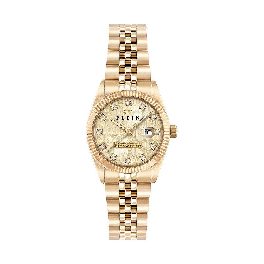 Philipp Plein Damenuhr Date Superlative PWNFA0525, Damen, Edelstahl, Armband: Edelstahl, Quarz, analog