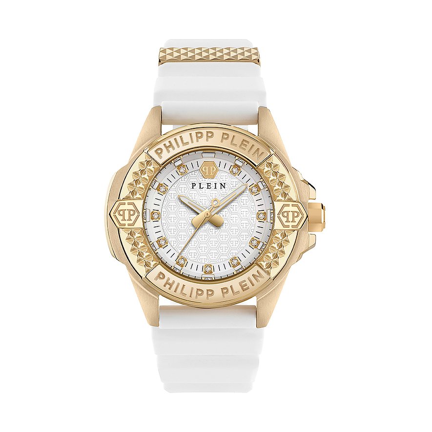 Philipp Plein Damenuhr Plein Majesty PWOFA0125, Damen, Edelstahl, Armband: Silikon, Quarz, analog
