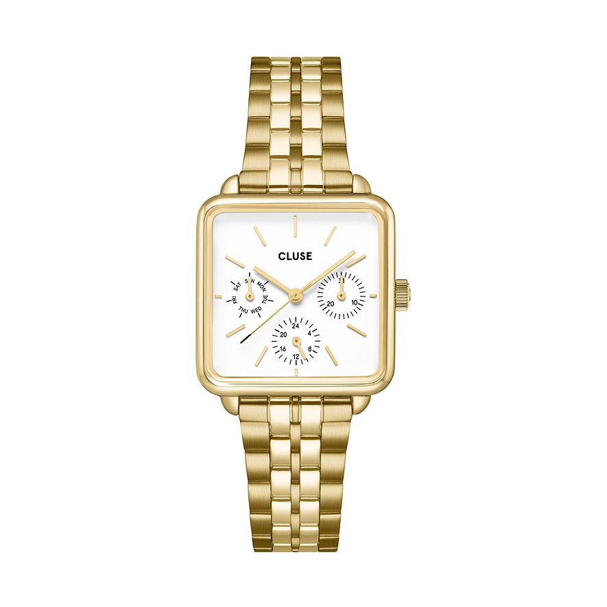 Cluse Damenuhr La Tétragone Multifunction CW13804, Damen, Armband: Metall, analog