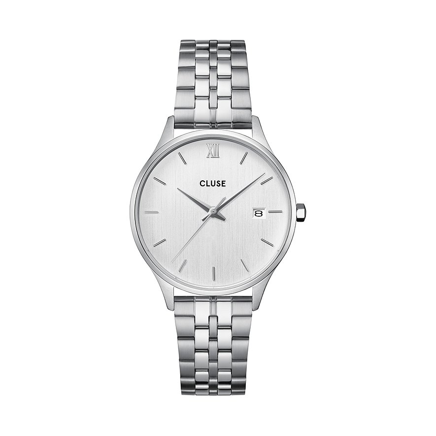 Cluse Damenuhr Minuit Date CW14303, Damen, Armband: Metall, analog