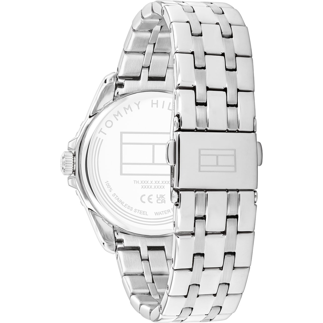 Tommy Hilfiger Jugenduhr aus Edelstahl mit silberfarbenem Gehäuse und Gliederarmband.