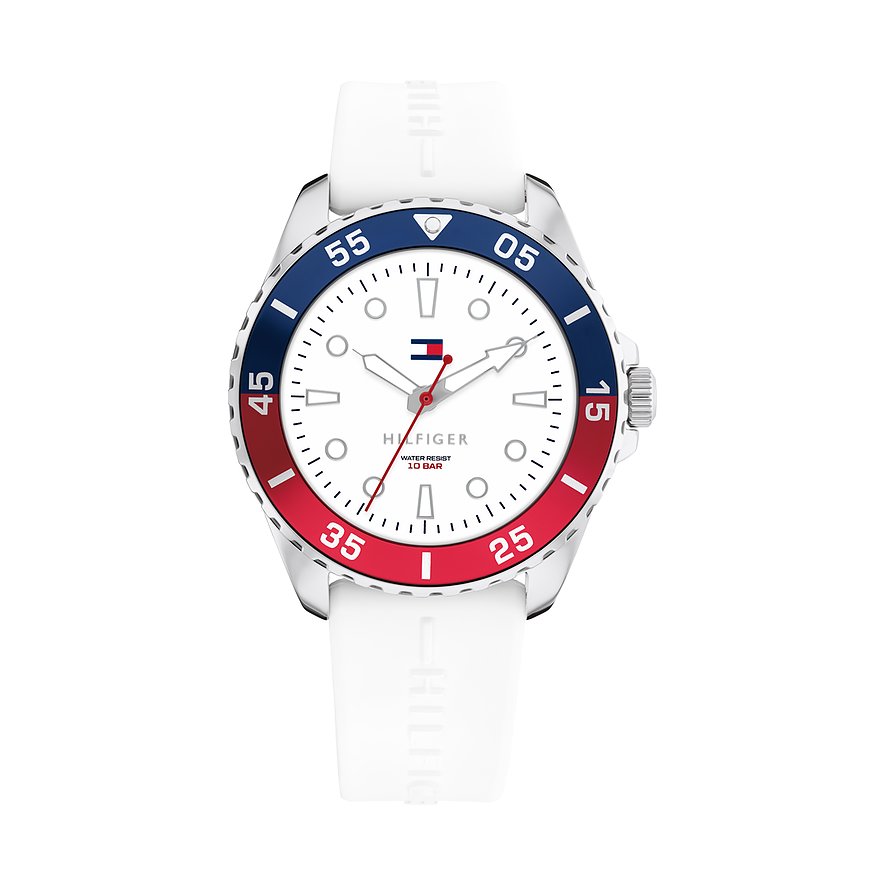 Tommy Hilfiger Kinderuhr TEENS 1720050, Jungen, Edelstahl, Aluminium, Armband: Silikon, Quarz, analog