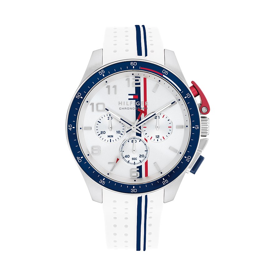 Tommy Hilfiger Herrenuhr BANK 1792167, Herren, Edelstahl, Aluminium, Armband: Silikon, Quarz, analog