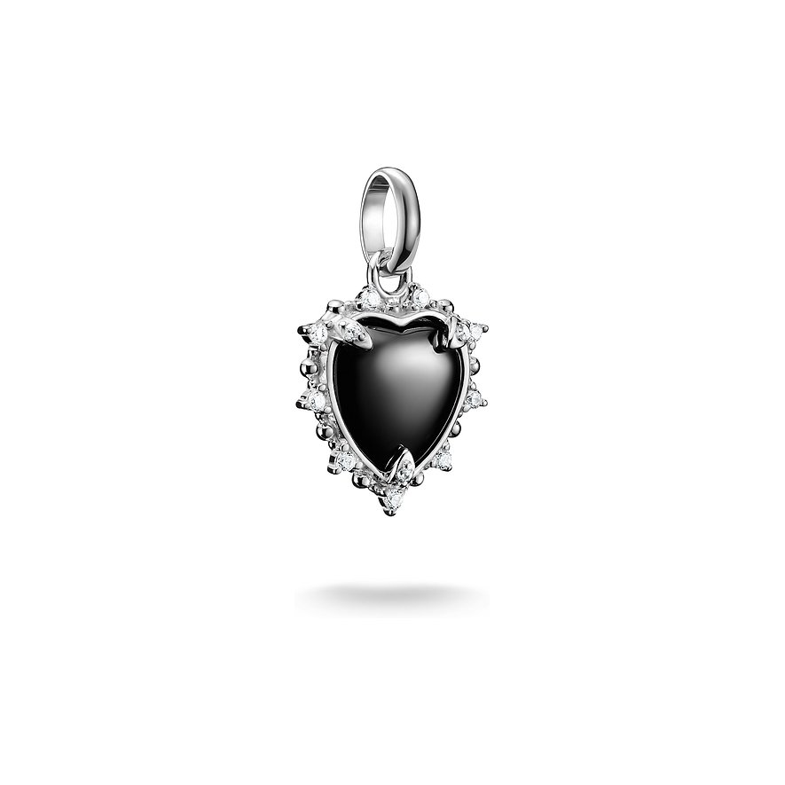 Thomas Sabo Charm Charm Club, Zirkonia, Damen, 925er Silber, schwarz