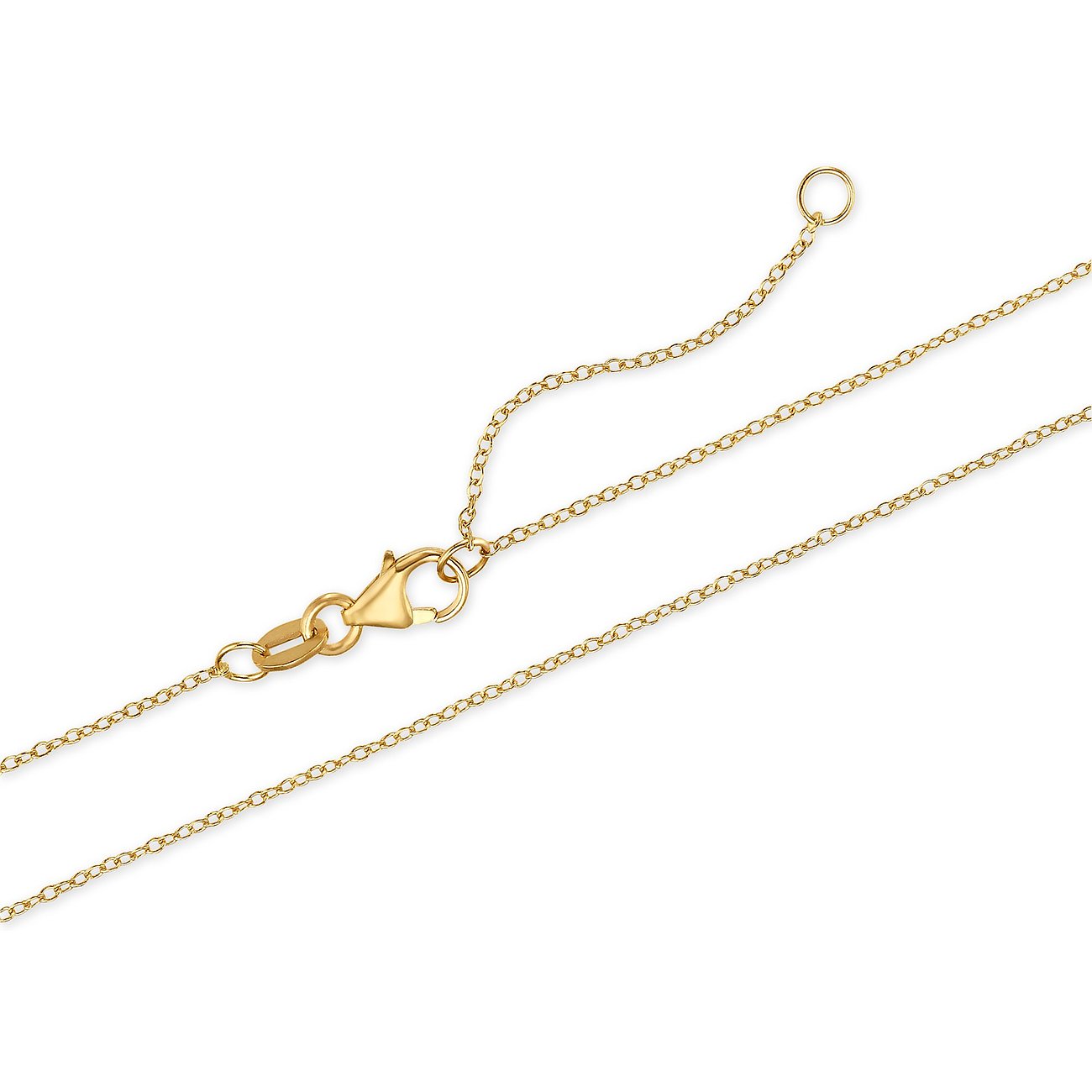 CHRIST Halsschmuck aus 585 Gelbgold mit einem Karabinerverschluss und Verlängerungskettchen auf weißem Grund.