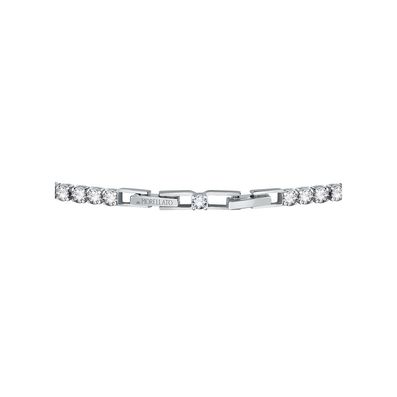 Bracelet Morellato en argent recyclé avec zircones étincelantes et logo gravé sur le fermoir.