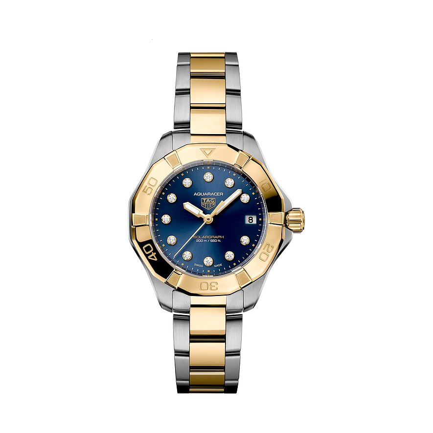 TAG Heuer Damenuhr Aquaracer Professional 200 Solargraph WBP1323.BB0004, Damen, Edelstahl, Armband: Edelstahl, Quarz, analog