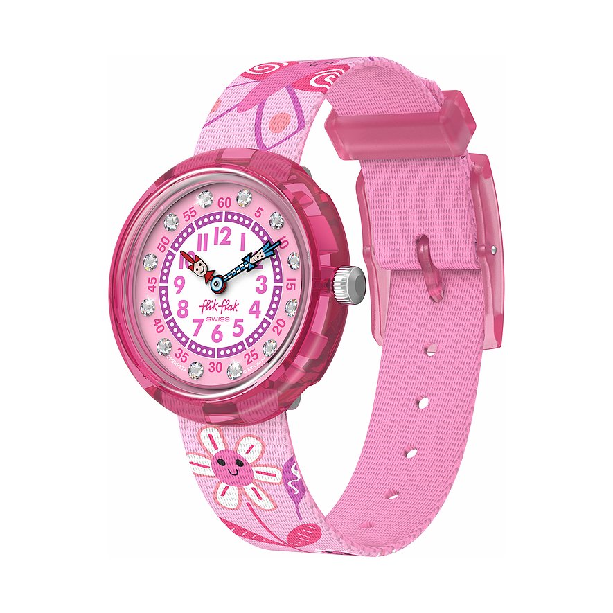 Flik Flak Kinderuhr Let's Get Artsy FBNP239, Zirkonia, Mädchen, Kunststoff, Armband: Textil, Quarz, analog