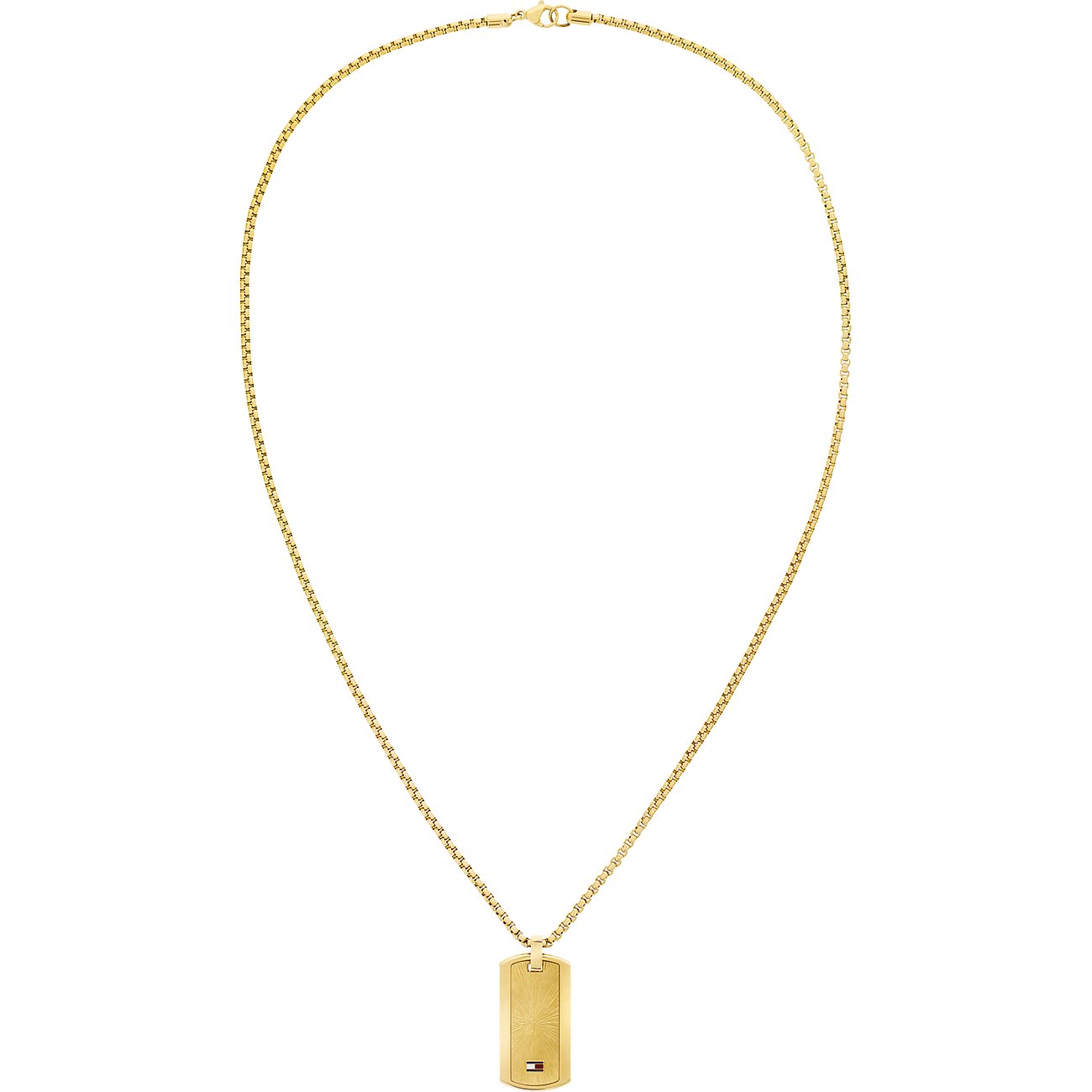 Tommy Hilfiger Halskette aus Edelstahl mit Anhänger, goldfarben.
