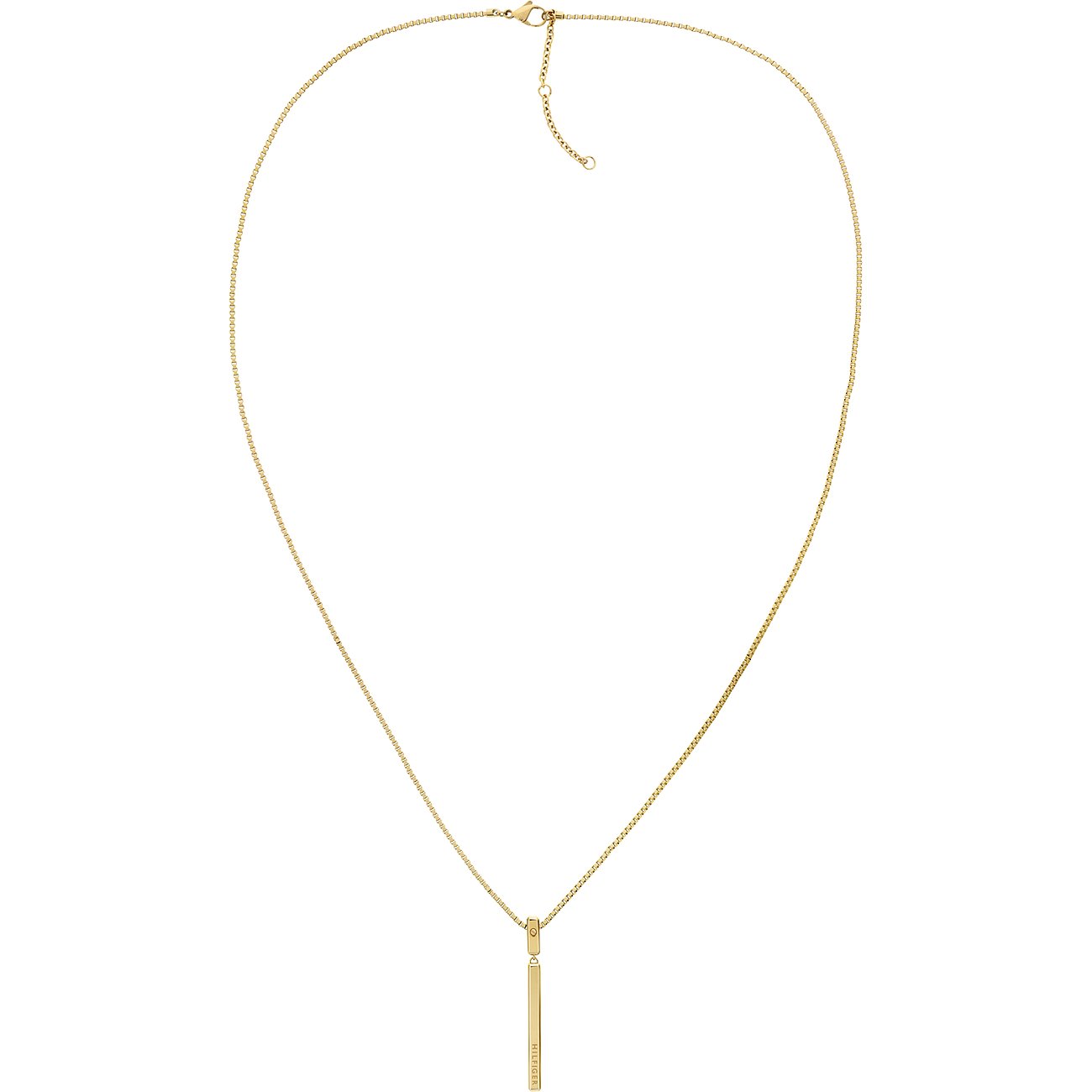 Tommy Hilfiger Edelstahl-Halskette mit Anhänger, goldfarben.