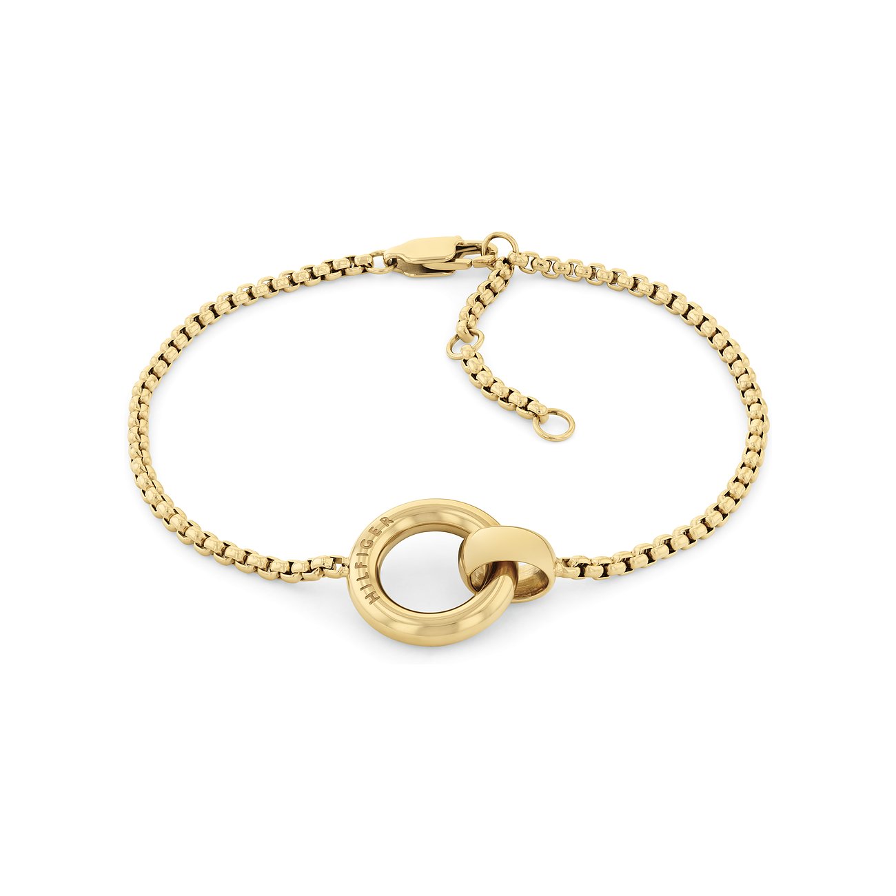 Tommy Hilfiger Armband aus Edelstahl mit Logo-Anhänger und Boxchain.