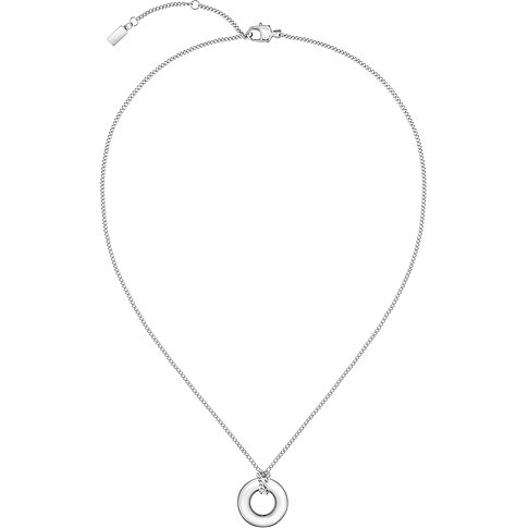 Boss roestvrijstalen halssieraad, bezet met zirkonia, als ketting met hanger.