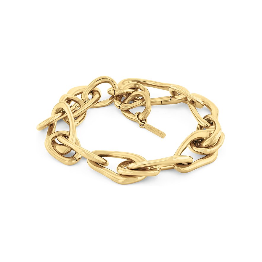 Calvin Klein Armband STATEMENT LINKS, Damen, Edelstahl, gold